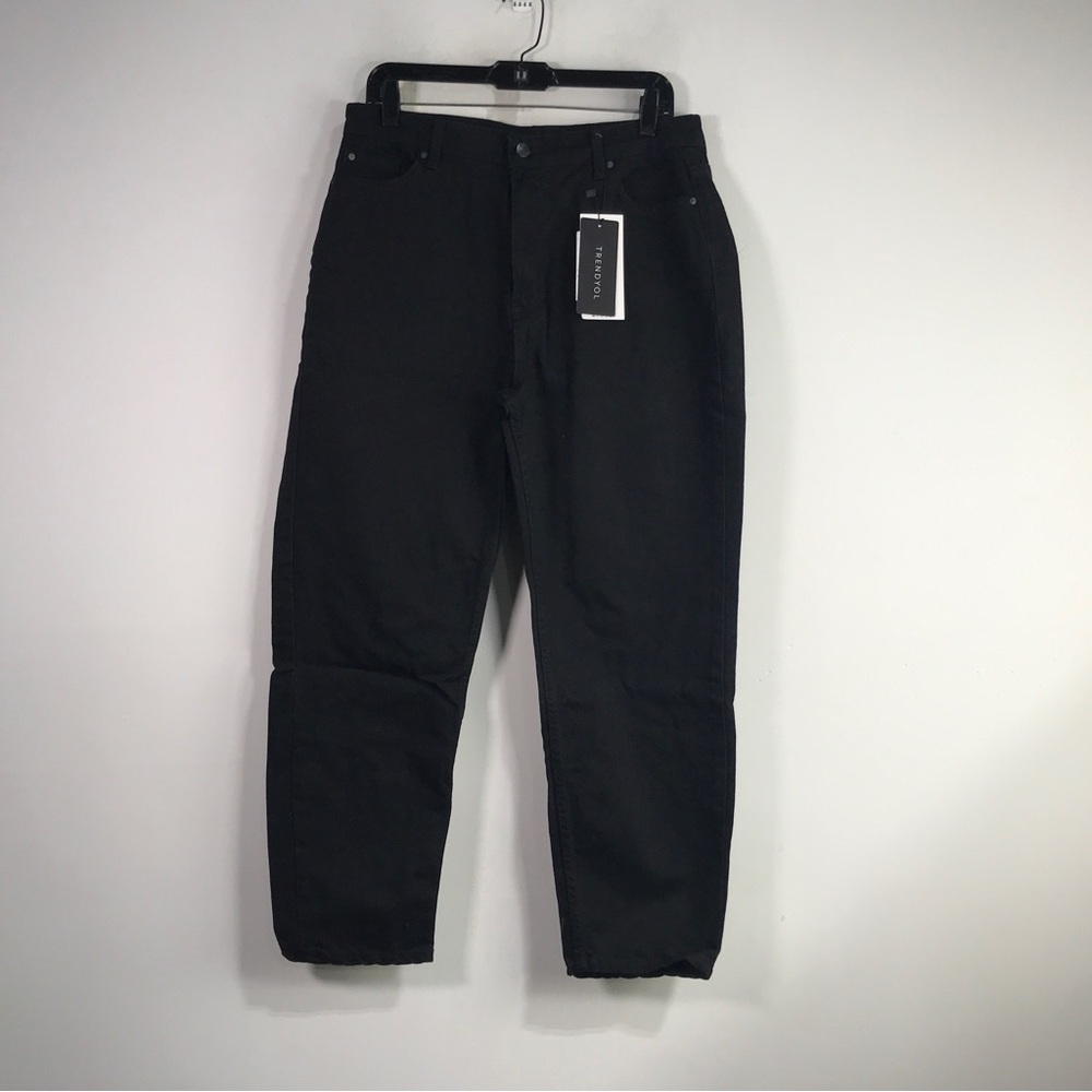 Trendyol Siyah Straight Fit Pant, Women's Size 2XL or 44 - Black